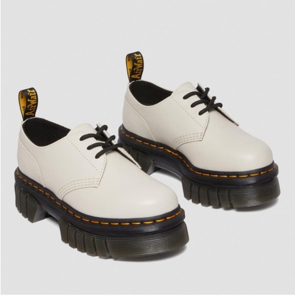 Dr Martens Audrick Nappa Leather Platform Shoes Women's US 7 Grey Taupe Color - Picture 7 of 11